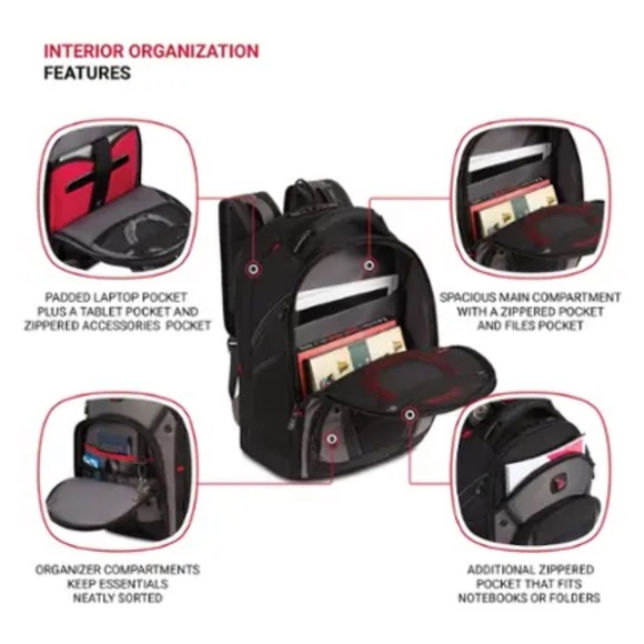 SwissGear - "NWT" Synergy Backpack for 16" Laptop Black and Gray MBS Logo - Picture 11 of 15